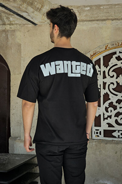 Liber Wanted - Tricou supradimensionat 100% bumbac (NEGRU)