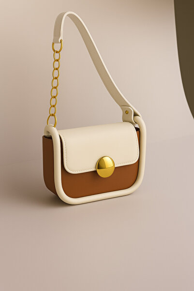 ROYAL LADYS Geantă de umăr mini pentru femei, cu lanț auriu, cu detaliu de cu...