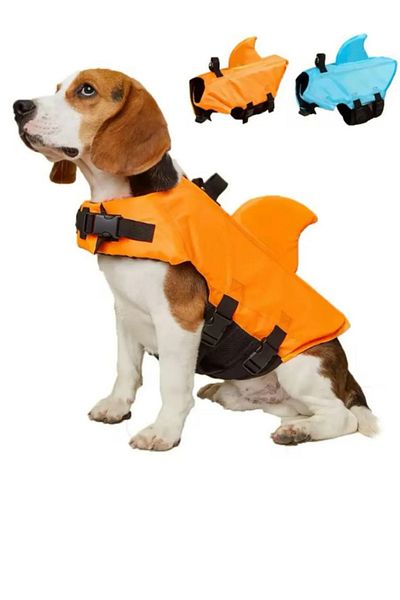 HOOFSANDPAWSVET Lion Shark or Butterfly Dog Swimming Jacket with Life Vest Sunglasses Gift