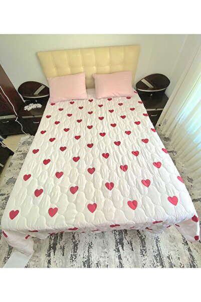 Özyuvam Quilted Cotton Fiber Filled Double Sided Heart Patterned Pique