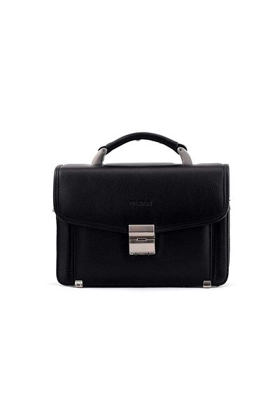 Grande Black Men's Handbag Grande4821Khaki Leatherblack