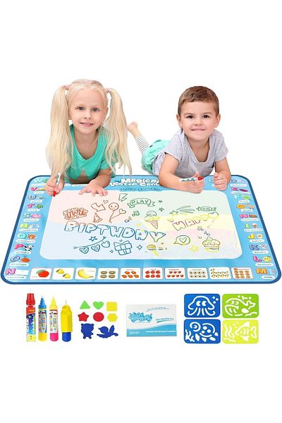 F.A.M.S Water Doodle Aqua Mat, Extra Large, 100cm X 100cm, Colorful Creative Educational Water Drawing