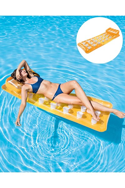 Intex Bardaklı Yastıklı Deniz Yatağı - Yastıklı Havuz Yatağı - Yastıklı Şişme...