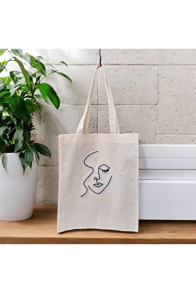 GIHANDMADE Handmade Fabric Shoulder Bag with Artistic Stripes and Minimal Fac...