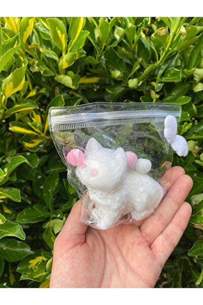 Innovate Store Taba Squishy Sukuşi Beyaz Kedi Yumuşak Oyuncak