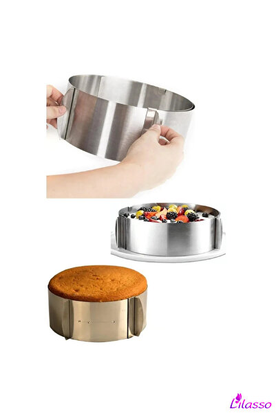 Lilasso Ayarlanabilir Yuvarlak Kelepçeli Kek Pasta Kalıbı-Çelik