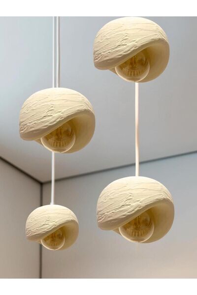 Genel Markalar Tekli Bej Beton Modern Sarkıt Oturma Odası Salon Sarkıt Avize Rustik E27 Modern Avize