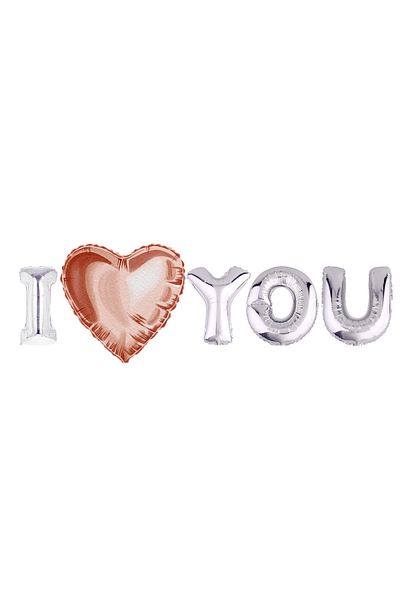 Baloncu Dede I Love You Written Rose Heart Foil Helium Balloon Lover and Special Day Balloon