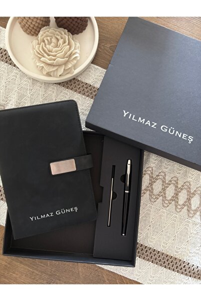 PiyaCraft Kişiye Özel Kişiselleştirilebilir Kutulu Defter Kalem Hediye Seti-S...