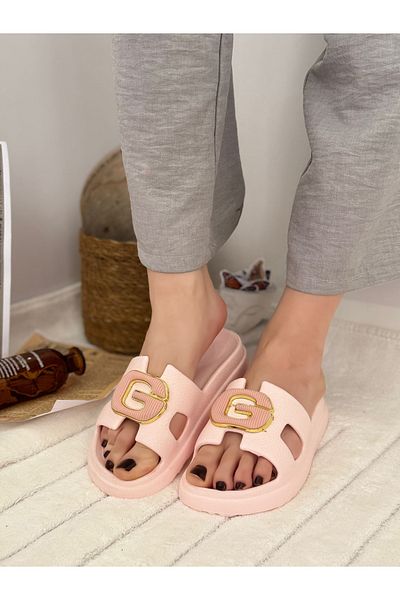 Ayakkabı Durağı Women's g Letter Buckle Daily Slippers Slippers Eva Soft Orthopedic Sole Powder