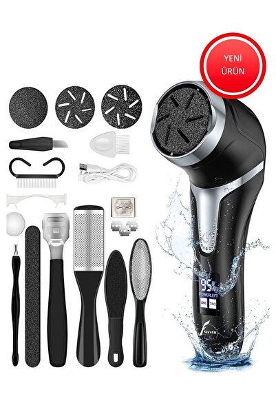 VERYFİT Şarj Edilebilir 2 Kademeli 3 Başlıklı Yıkanabilir Nasır Giderici Ayak Bakım Seti Ayak Törpüsü