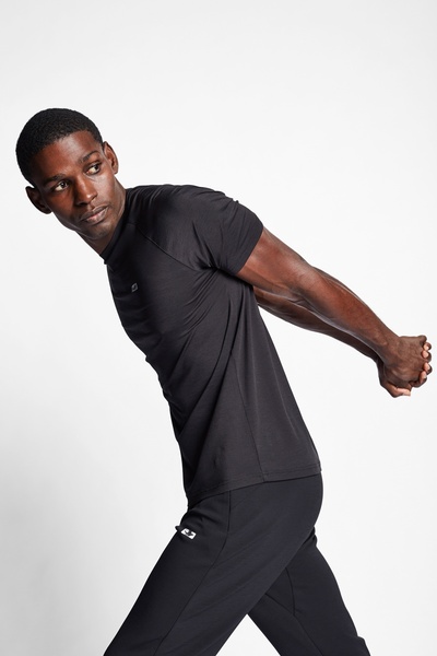 Lescon Μαύρο ανδρικό κοντομάνικο μπλουζάκι προπόνησης 22b-1025