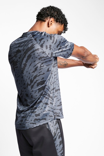 Lescon 23B-1013 Ανδρικό κοντομάνικο μπλουζάκι για τρέξιμο σκούρο γκρι