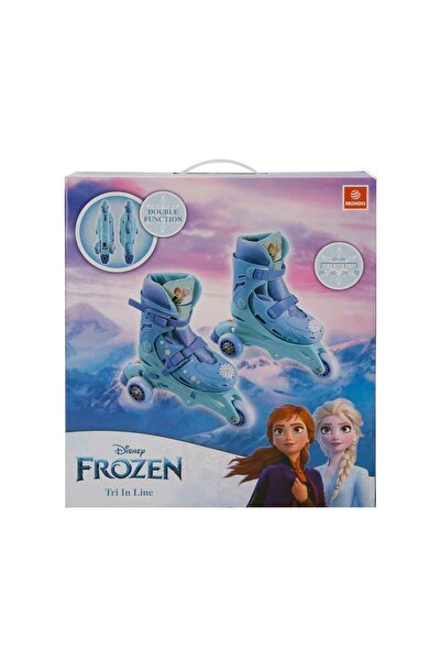 TOYFEST Frozen Themed Single and Double Row 3 Wheel Skates - (Adjustable for Number 29 - 32)