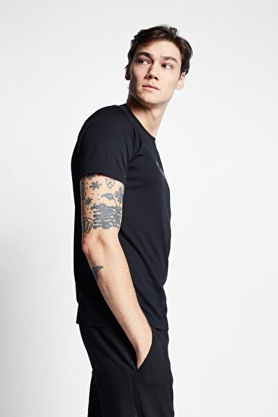 Lescon Μαύρο ανδρικό κοντομάνικο μπλουζάκι 22B-1103