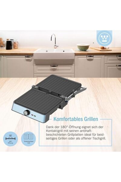 Westinghouse Retro Series Contact Grill – 290 x 240mm – Blue