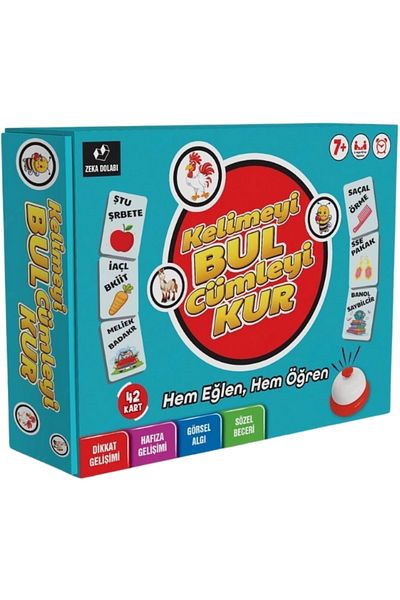 ZEKA DOLABI Find the Word Form the Sentence (Box Game - Word - Sentence - Toy)