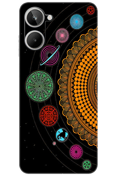 realme 10 4G (RMX3630) Uyumlu Kılıf Desen Baskılı Silikon Gezegenler Tasarım ...