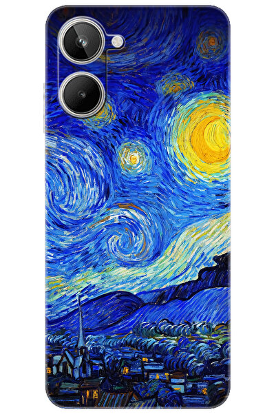 realme 10 4G (RMX3630) Uyumlu Kılıf Desen Baskılı Silikon Starry Night Yıldız...