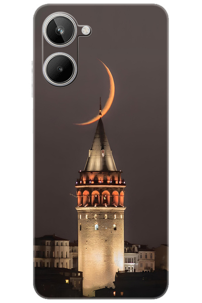 realme 10 4G (RMX3630) Uyumlu Kılıf Desen Baskılı Silikon Galata Kulesi STK:6...