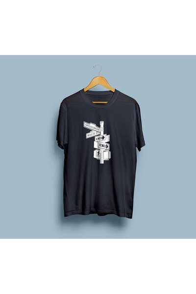 eioswear Unisex supradimensionat tricou - Design cu semne de direcție West Side