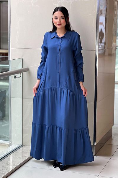 Nurcan Çetin Half Button Valon Cotton Dress