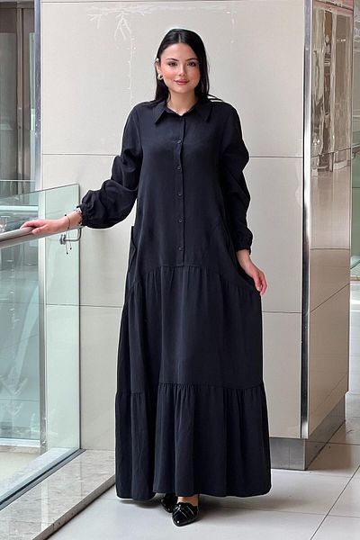 Nurcan Çetin Half Button Valon Cotton Dress