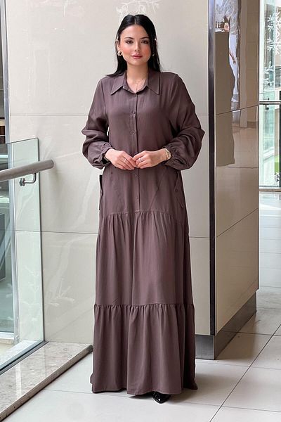 Nurcan Çetin Half Button Valon Cotton Dress