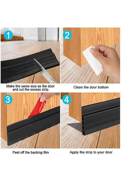 F.A.M.S Door Draft Stopper, White, 120 Cm Length Under Door Seal, For Exterior & Interior Doors, Set Of 2