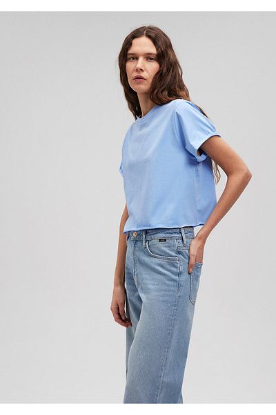Mavi Tricou de bază cu mânecă scurtă cu gât rotund pentru femei 168220 -70814