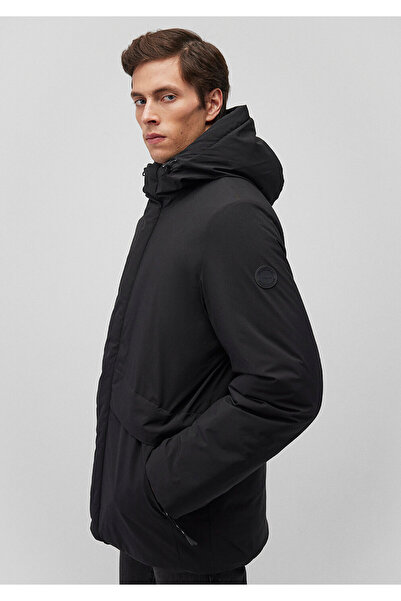 Mavi Kapüşonlu Siyah Parka Loose Fit / Bol Rahat Kesim 0110443-900