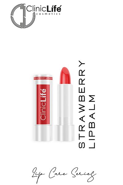 cliniclife Lip Care Cream 4,8gr, Strawberry Lip Care Moisture Strawberry Lip Balm with Natural Oils