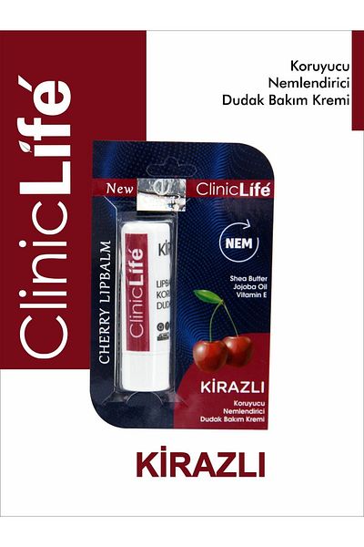 cliniclife Lip Care Cream 4,8gr, Cherry Lip Care Moisture with Natural Oils Cherry Lip Balm