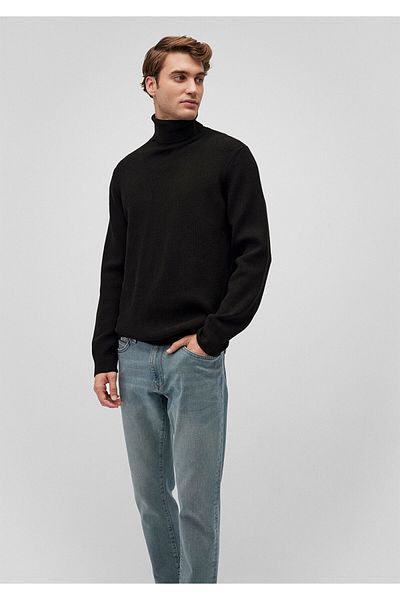 Mavi Μαύρο πουλόβερ με χοντρό λαιμό Slim Fit 0710196 -900
