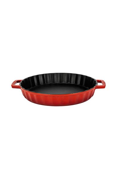 Lava Cast Round Rosto and Oven Tray Cast Iron Solid Double Handle Diameter(Ø)30cm