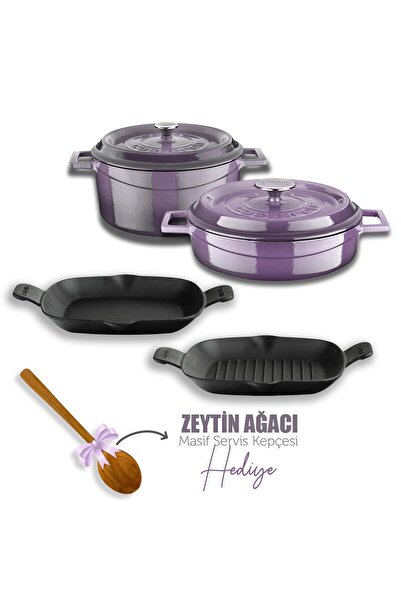 Lava Döküm 5x Trendy Serisi Döküm Demir Tencere Tava Çeyiz Seti