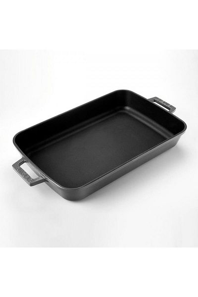 Lava 22X30Cm Rectangular Rosto and Oven Tray - Cast Iron Solid, Double Handle Size