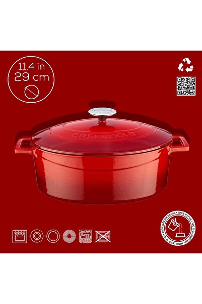 Lava Döküm Oval Tencere. Folk Serisi Ölçü 23x29cm.