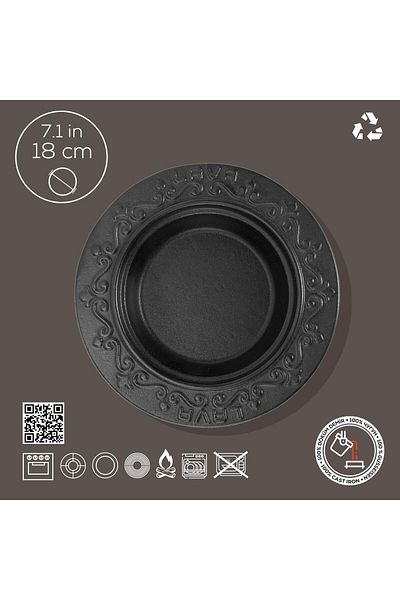 Lava Cast Oval Rotating Sauce PlateDiameter(Ø)18cm