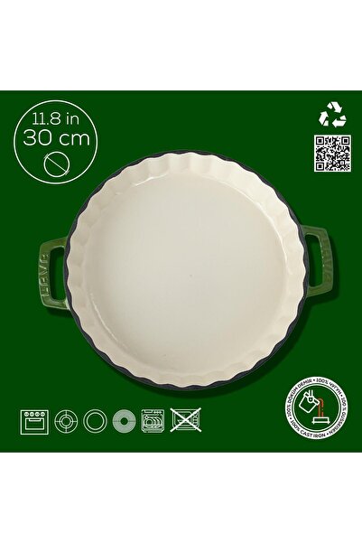 Lava Döküm Yuvarlak Rosto Ve Fırın Tepsisi Edition Serisi Döküm Demir Yekpare Çift Kulplu Çap(Ø)30cm