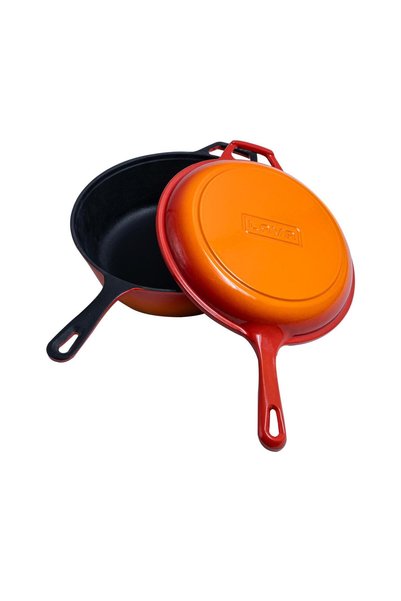 Lava Cast Iron Combo Deep Round Frying Pan Cast Iron Solid Handle Diameter(ø)26cm