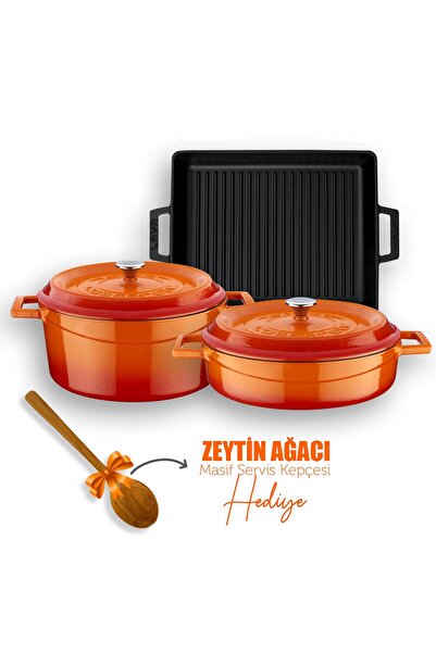 Lava Döküm 6x Trendy Serisi Döküm Demir Tencere Tava Çeyiz Seti