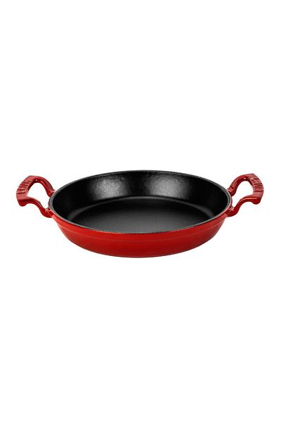 Lava Cast iron round pan cast iron solid double handle diameter (ø) 24cm. Red