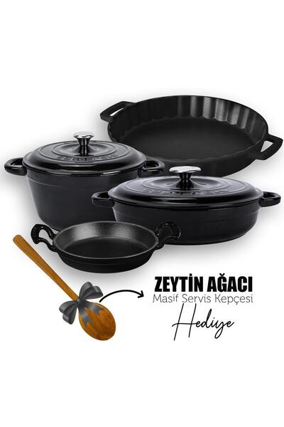 Lava Döküm 4x New Heritage Serisi Döküm Demir Tencere Tava Seti