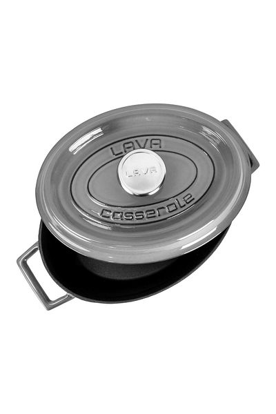 Lava Cast Oval Pot Cast Iron Uniform Handle Premium Series Size 21x27cm