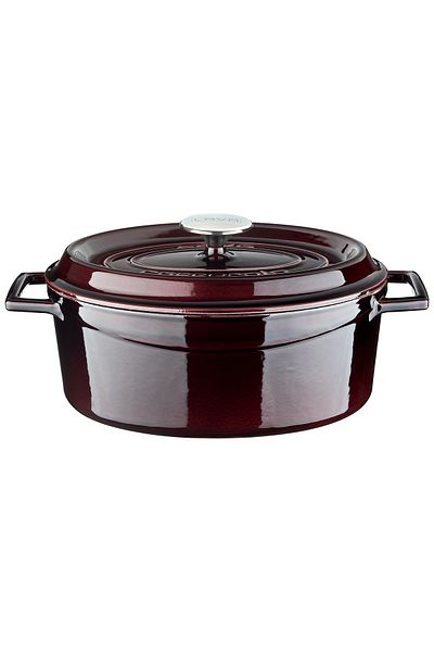 Lava Cast Oval Pot Cast Iron Uniform Handle Premium Series Size 23x29cm