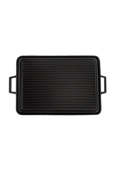 Lava 29x44 Cm Reversible Cast Rectangular Grill Pan - Iron Solid, Double Handle Size