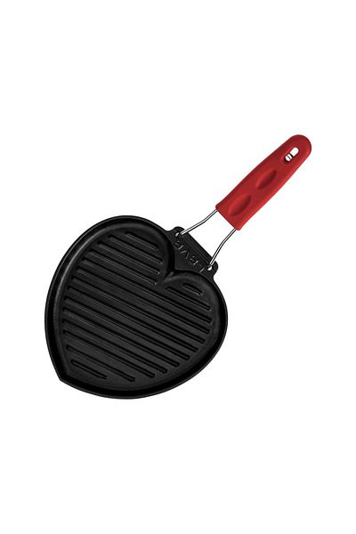 Lava Cast Shallow Grill Pan Love Series Silicone Wire Handle Size 22x23cm