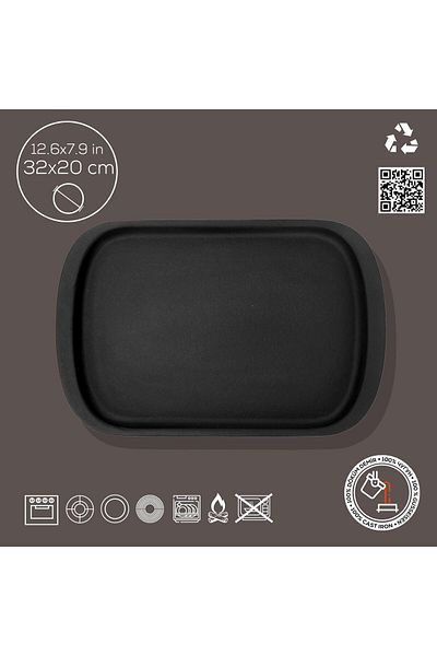Lava Cast Rectangular Serving Plate Size 32x20cm