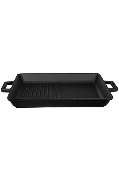 Lava Cast Iron Grill Pan with Metal Cup 26x32 Cm